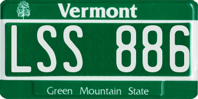 VT license plate LSS886