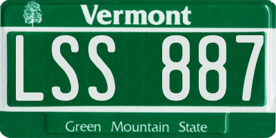 VT license plate LSS887