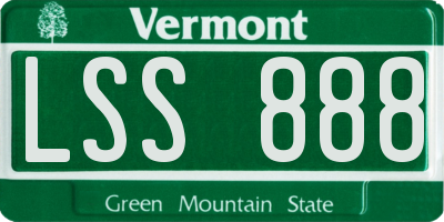 VT license plate LSS888