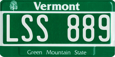 VT license plate LSS889