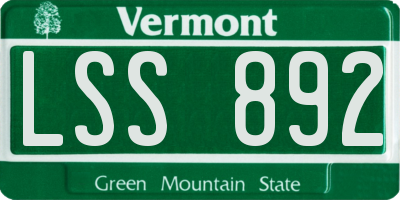 VT license plate LSS892