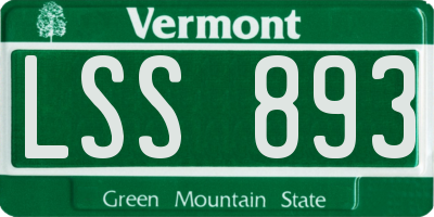 VT license plate LSS893