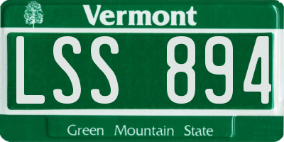 VT license plate LSS894
