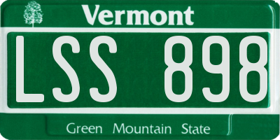 VT license plate LSS898