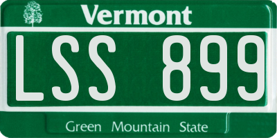 VT license plate LSS899