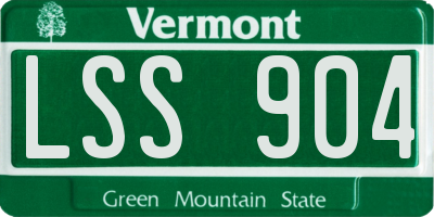 VT license plate LSS904