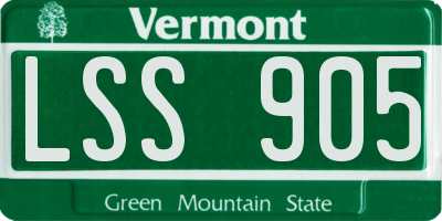 VT license plate LSS905