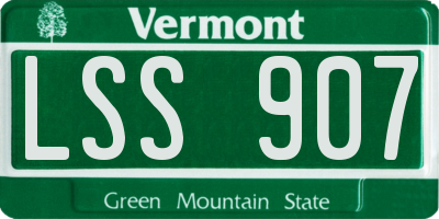 VT license plate LSS907