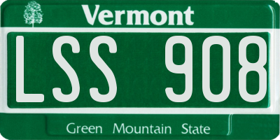 VT license plate LSS908