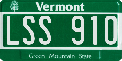 VT license plate LSS910