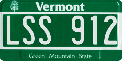 VT license plate LSS912