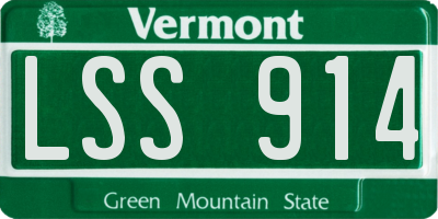 VT license plate LSS914