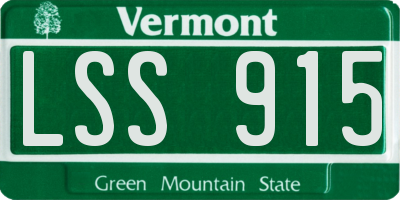 VT license plate LSS915