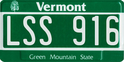 VT license plate LSS916