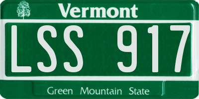VT license plate LSS917