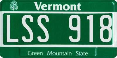 VT license plate LSS918