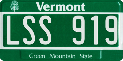 VT license plate LSS919