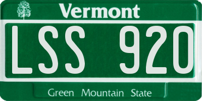 VT license plate LSS920