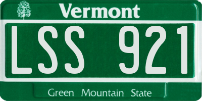 VT license plate LSS921