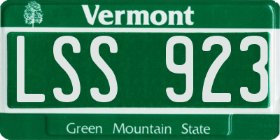 VT license plate LSS923