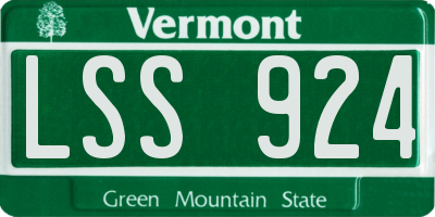 VT license plate LSS924