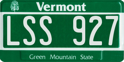 VT license plate LSS927