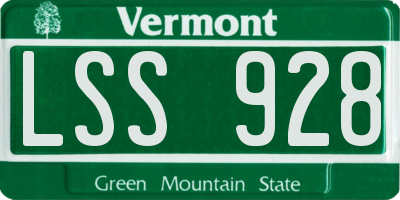 VT license plate LSS928