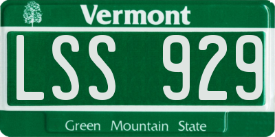 VT license plate LSS929