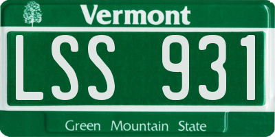 VT license plate LSS931