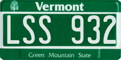 VT license plate LSS932