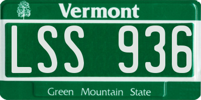 VT license plate LSS936