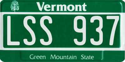 VT license plate LSS937