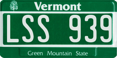 VT license plate LSS939