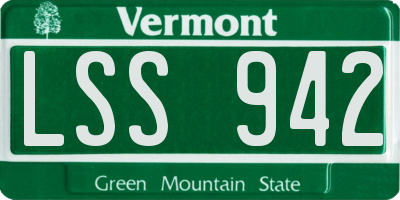 VT license plate LSS942
