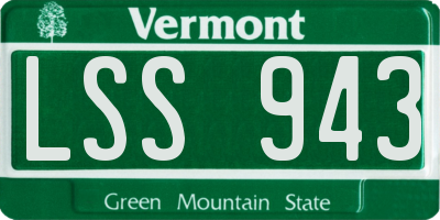 VT license plate LSS943
