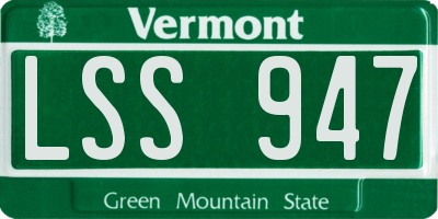 VT license plate LSS947