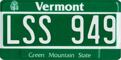 VT license plate LSS949