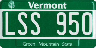 VT license plate LSS950