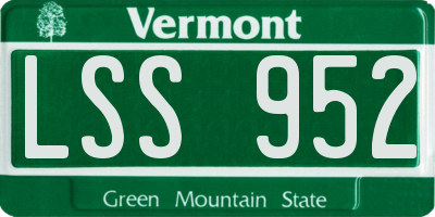VT license plate LSS952