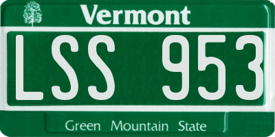 VT license plate LSS953