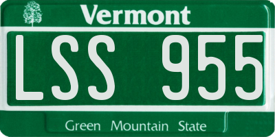 VT license plate LSS955