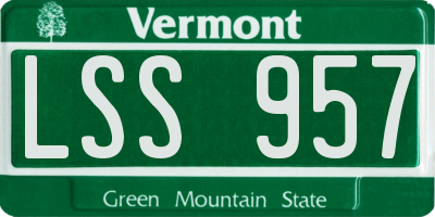 VT license plate LSS957