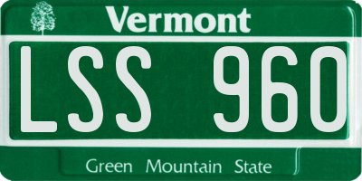 VT license plate LSS960