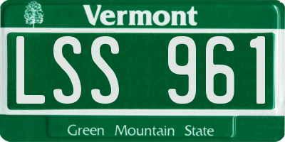 VT license plate LSS961