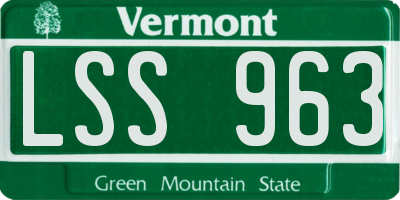 VT license plate LSS963