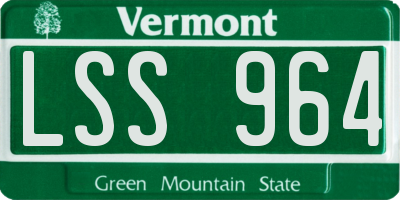 VT license plate LSS964