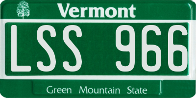 VT license plate LSS966