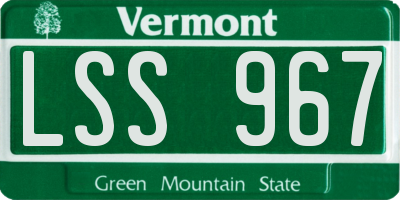 VT license plate LSS967