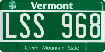 VT license plate LSS968