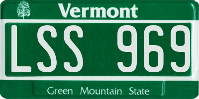 VT license plate LSS969